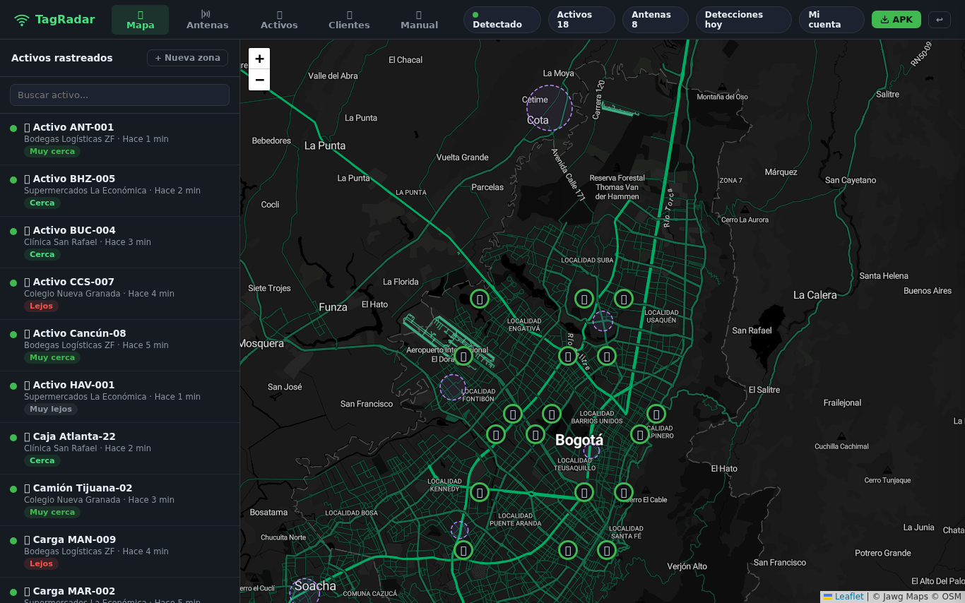 Historial de ruta 24 horas en TagRadar
