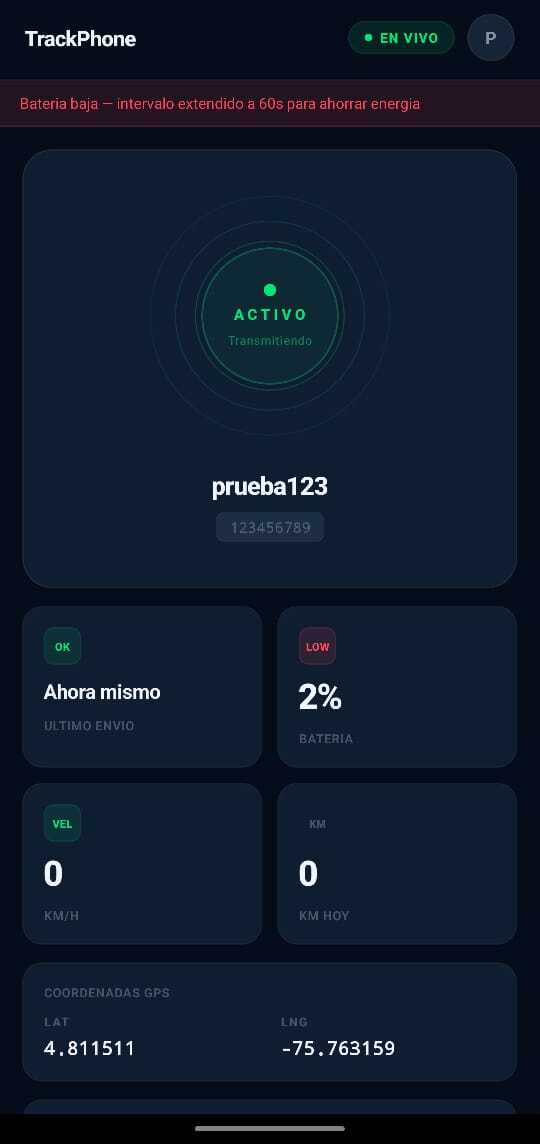 Convierta el celular en una unidad GPS en TrackPhone