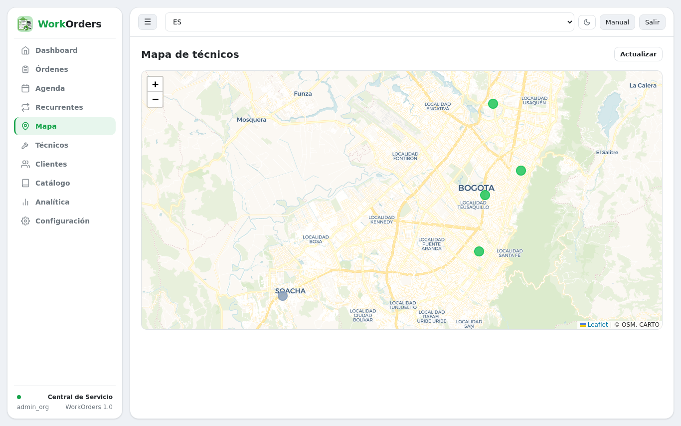 Portal del cliente en vivo en WorkOrders